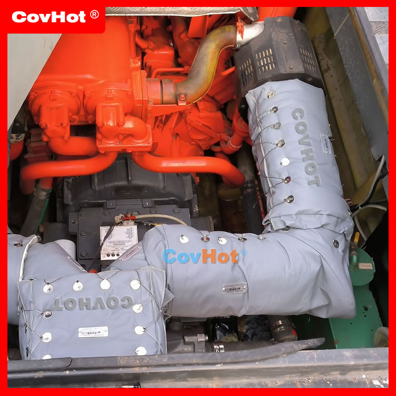 柔性排氣管排煙管絕熱套，工程車輛船舶火車發(fā)動機排氣系統(tǒng)防護罩